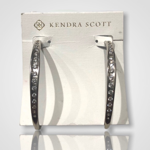 🎉HP🎉✨NWT Kendra Scott Silver Selena Hoop Earrings✨ - Picture 4 of 13